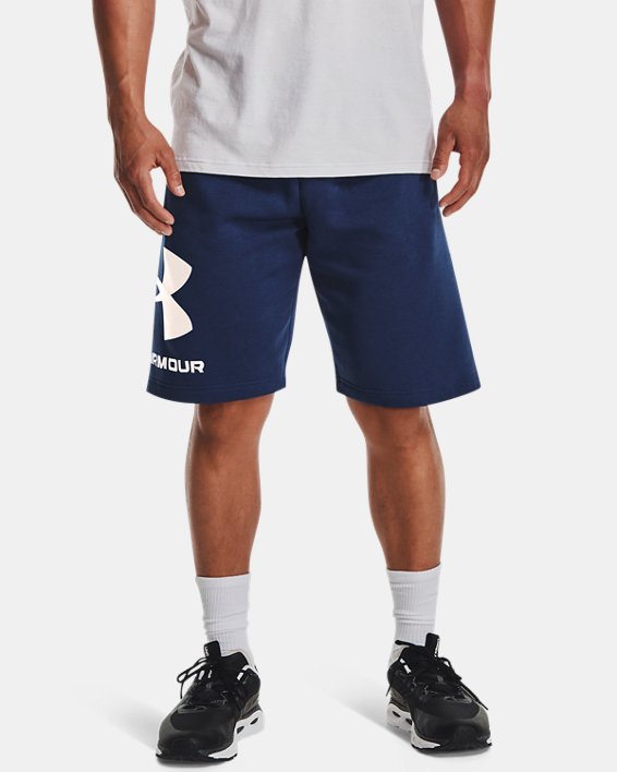Herren UA Rival Fleece Big Logo Shorts, Blue, pdpMainDesktop image number 0